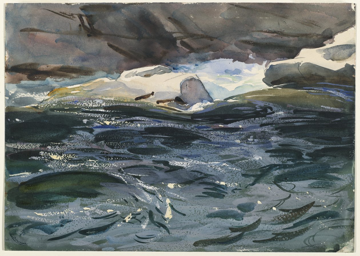 Salmon River, 1901 (átlátszatlan és áttetsző wc és grafit) alkotó: John Singer Sargent