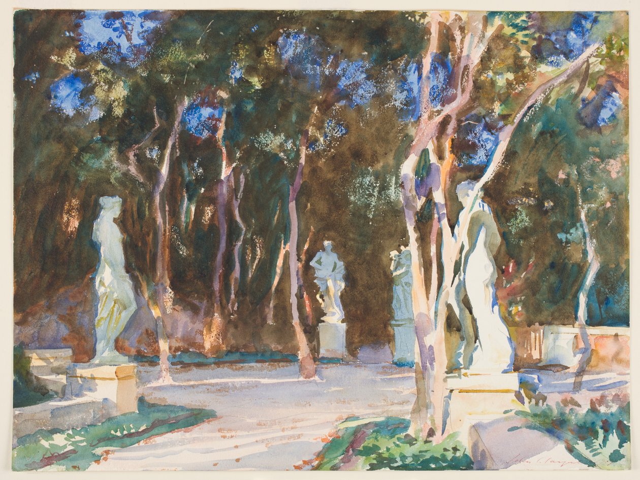Shady Paths, Vizcaya (wc grafit fölött, papíron) alkotó: John Singer Sargent