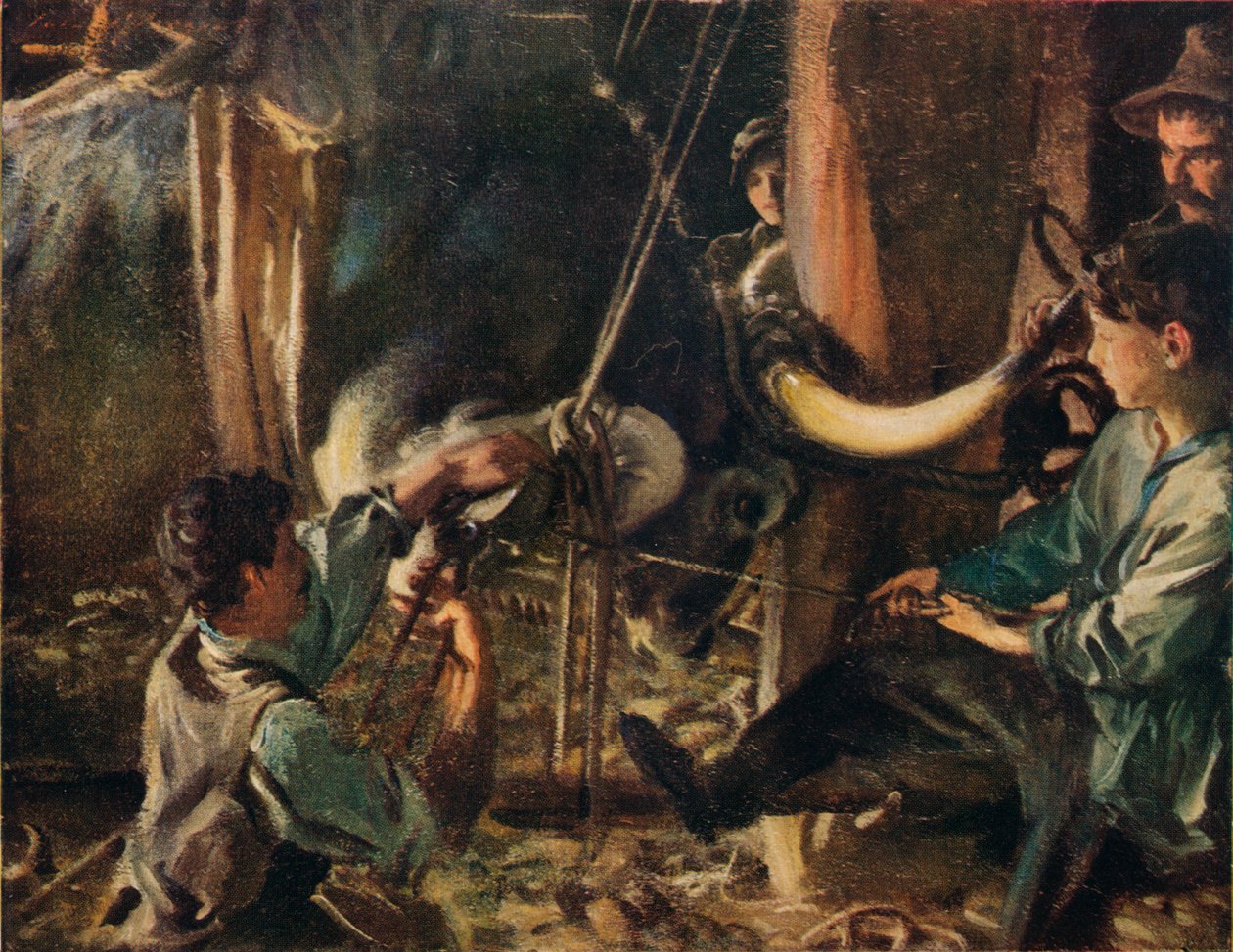 Shoeing the Ox, c1910 alkotó: John Singer Sargent
