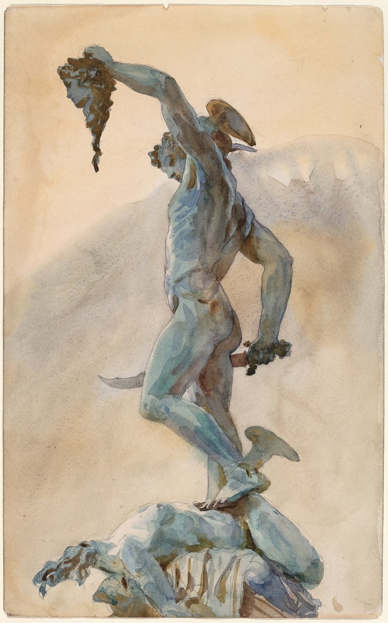 Cellini Perseusának vázlata alkotó: John Singer Sargent