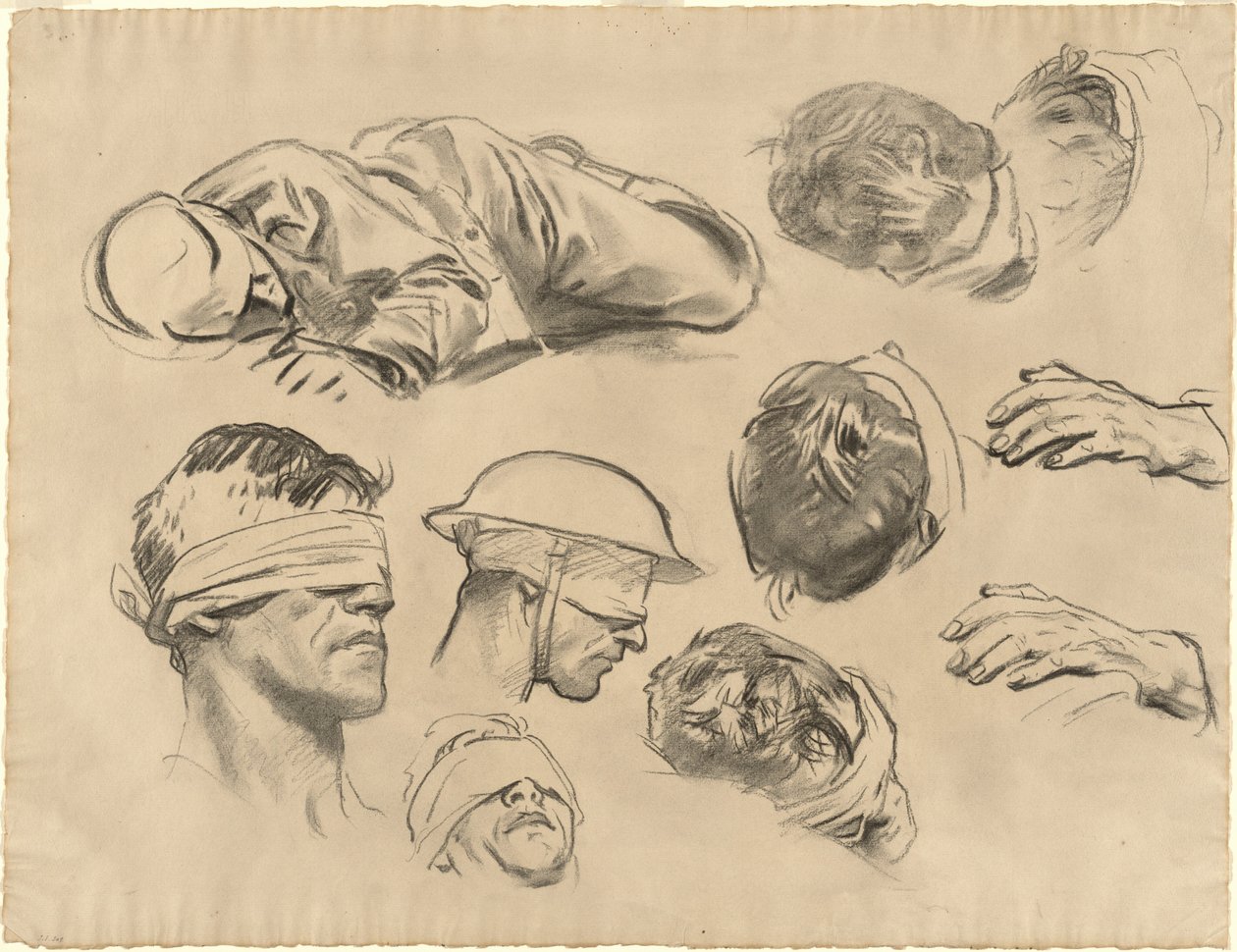 Tanulmányok a "Gassed" számára alkotó: John Singer Sargent