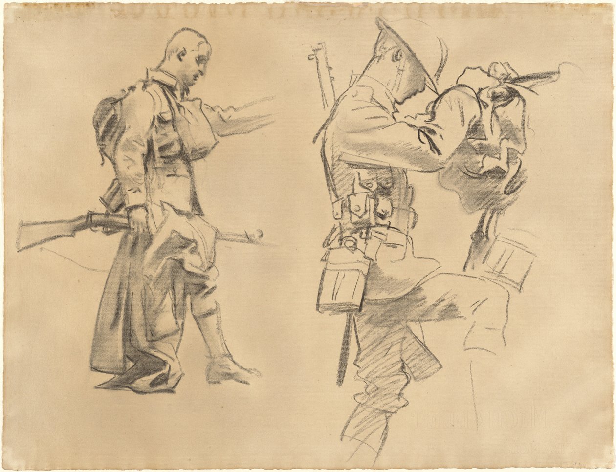 Tanulmányok a "Gassed" számára [recto] alkotó: John Singer Sargent