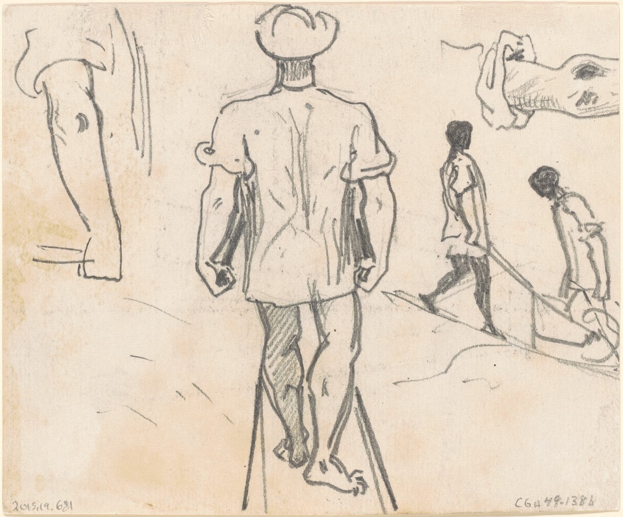 Tanulmányok talicskás parasztokról [verso] alkotó: John Singer Sargent