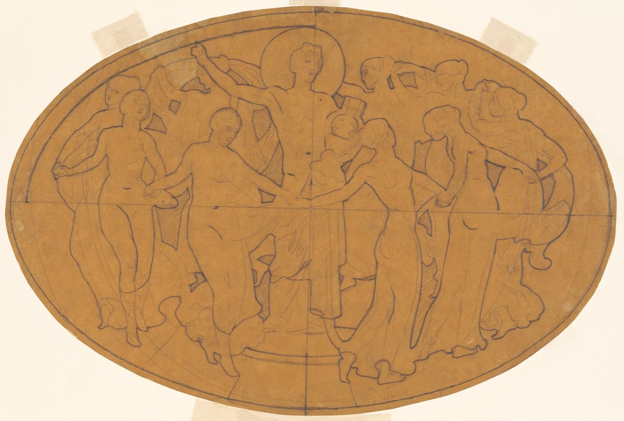 Tanulmány Apollo és a múzsák számára, c. 1921. alkotó: John Singer Sargent