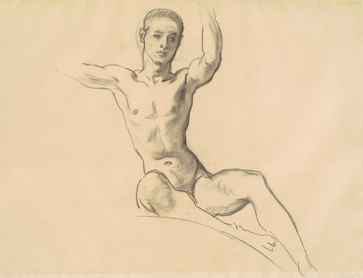 Tanulmány a Zene fölötti figurához, 1919-1920. alkotó: John Singer Sargent