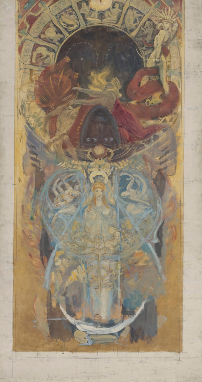 Tanulmány a Boston Public Library falfestményei számára: Design for an Archway alkotó: John Singer Sargent