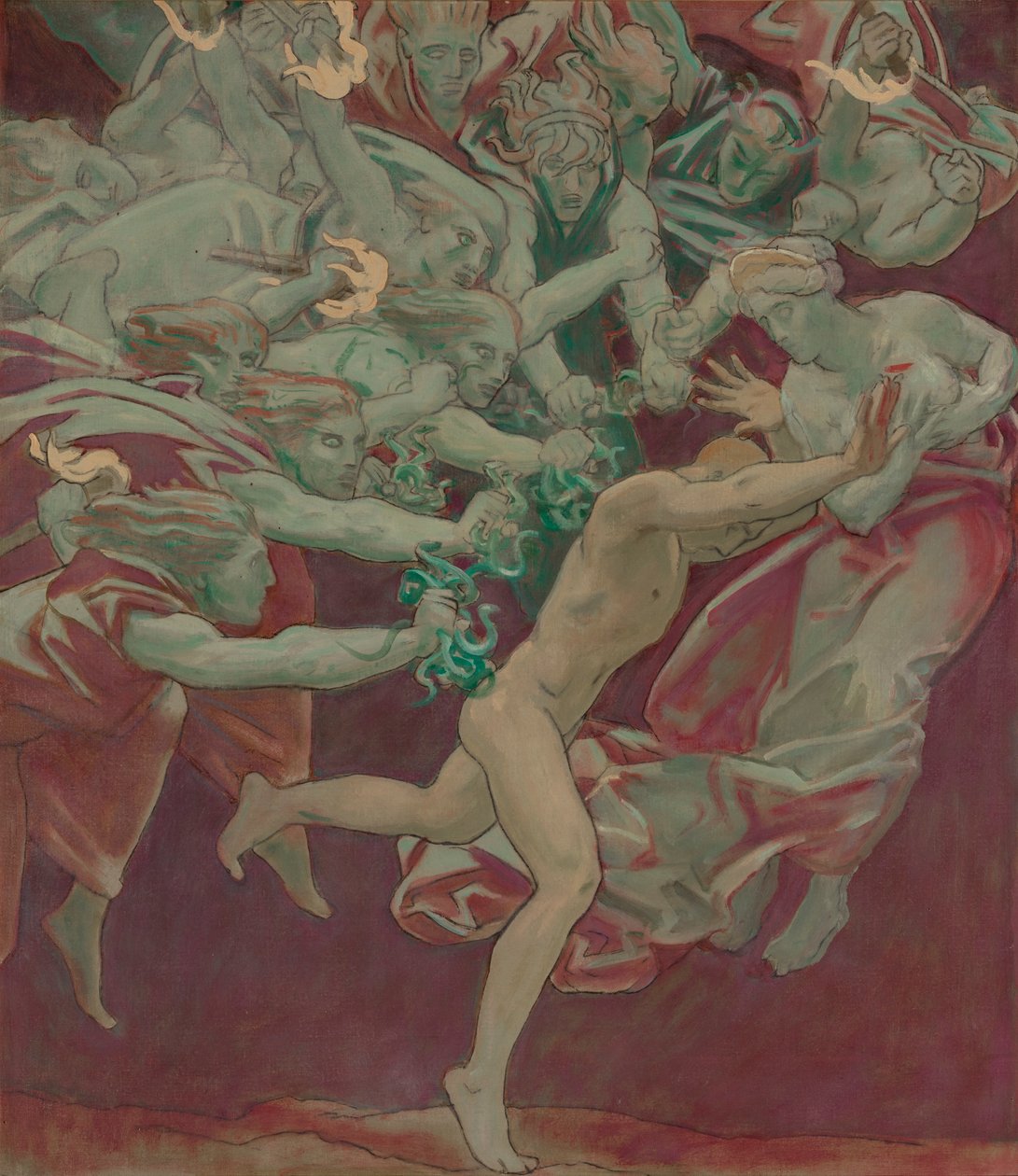 Tanulmány a Bostoni Szépművészeti Múzeum számára, Falfestmények: Orestes and the Furies alkotó: John Singer Sargent