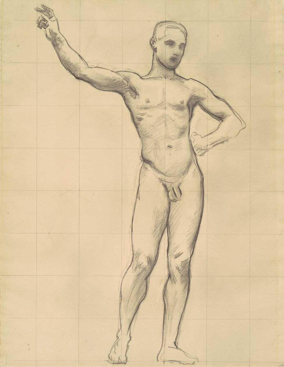 Apollón tanulmánya Apollo és a múzsák számára, c. 1921. alkotó: John Singer Sargent