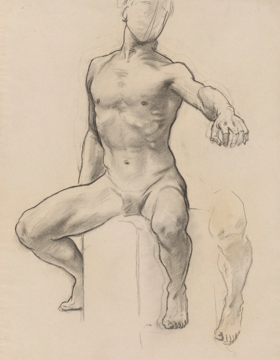 Tanulmány Perseus Perseus számára a Pegasus Slaying Medusa-ról, falfestmény, Lépcsőház, Szépművészeti Múzeum, Boston [?] alkotó: John Singer Sargent