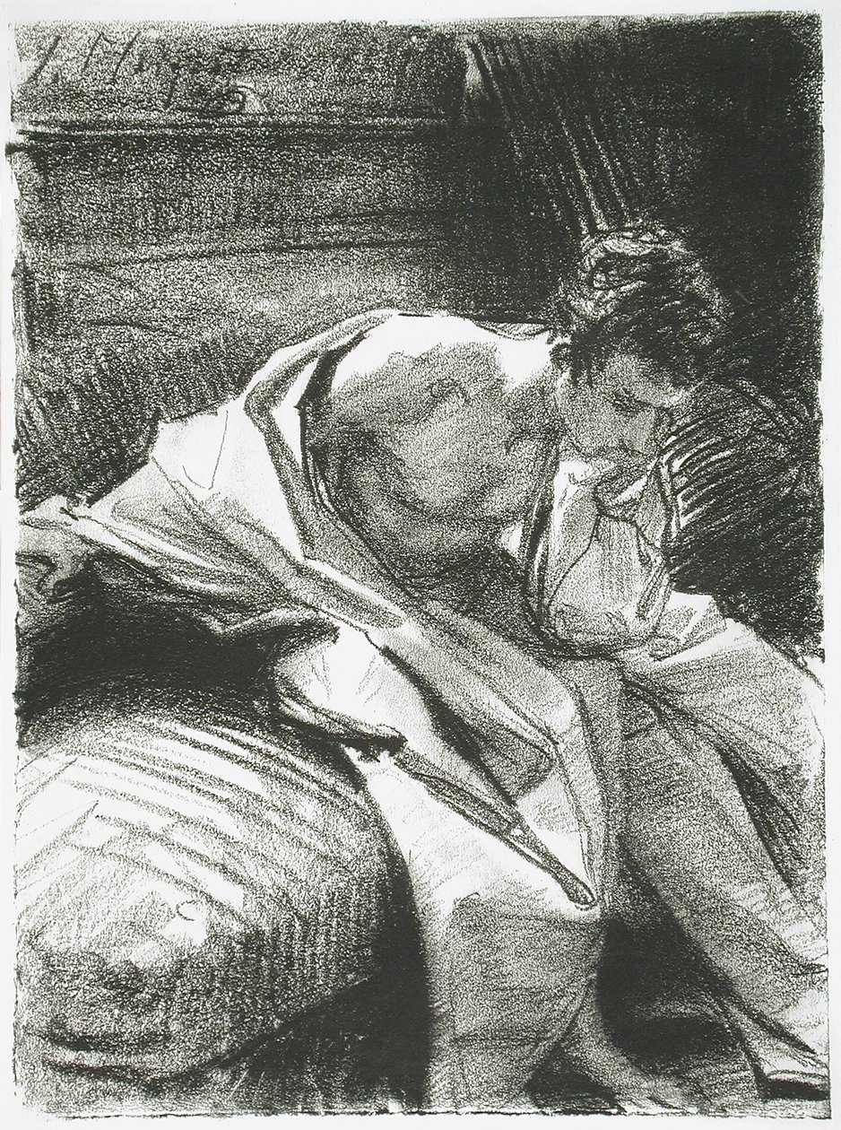 Tanulmány egy ülő fiatalemberről, 1895 alkotó: John Singer Sargent