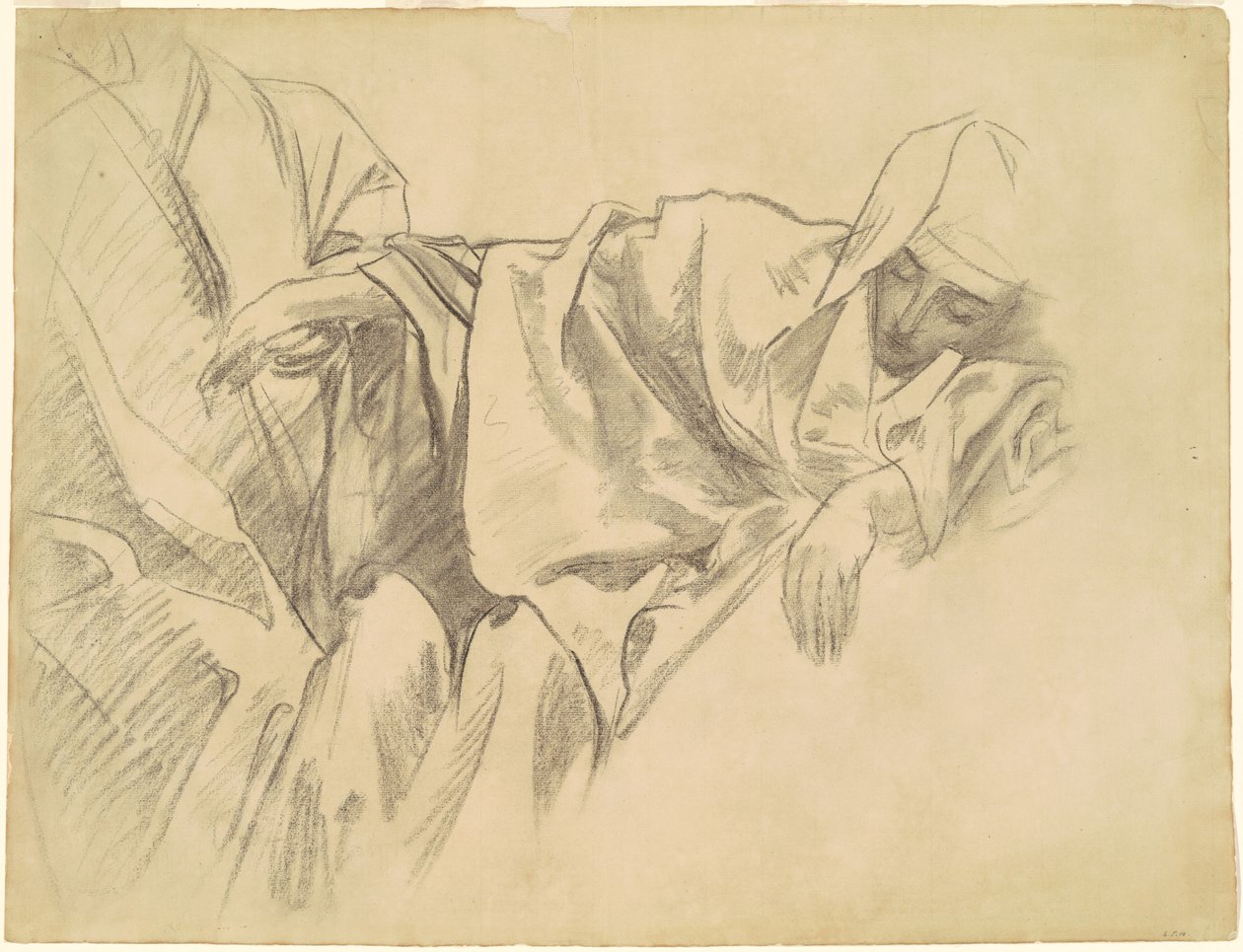 Tanulmány a keresztre feszítésről a „Rózsafüzér tizenöt titka” címmel alkotó: John Singer Sargent