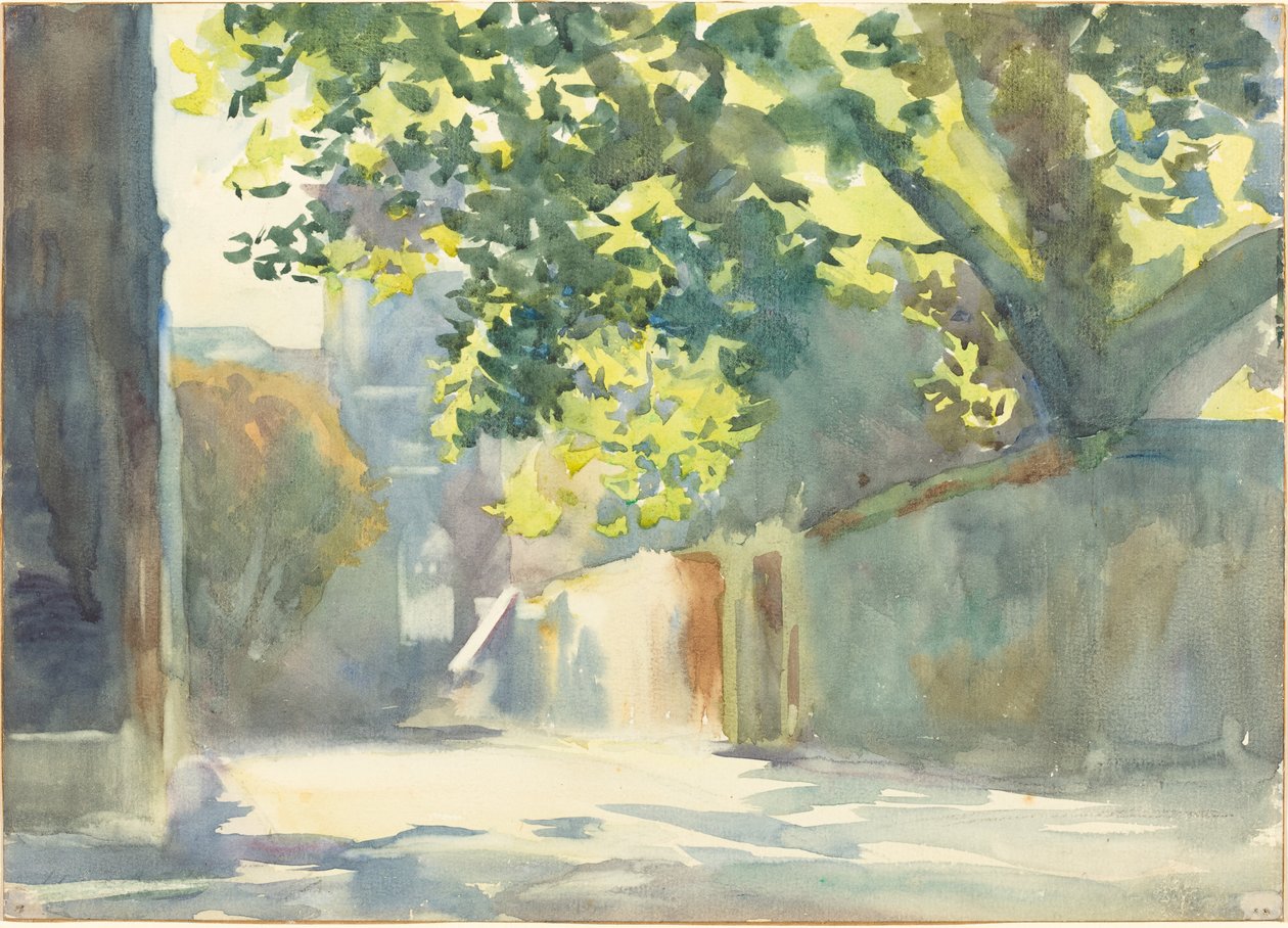 Napsütötte fal egy fa alatt alkotó: John Singer Sargent