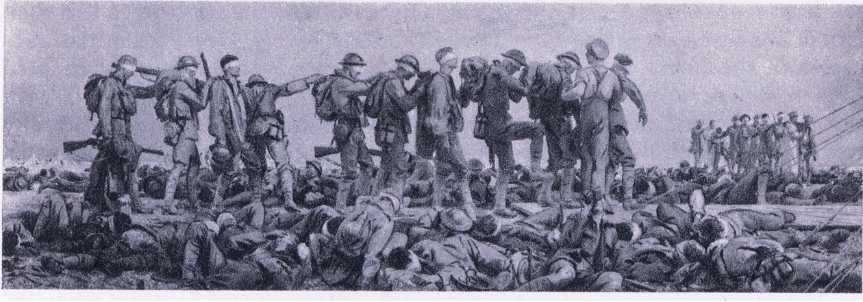 Az öltözőállomás. A mustárgáz áldozatai, a Collins által kiadott British Adventure, 1947 alkotó: John Singer Sargent