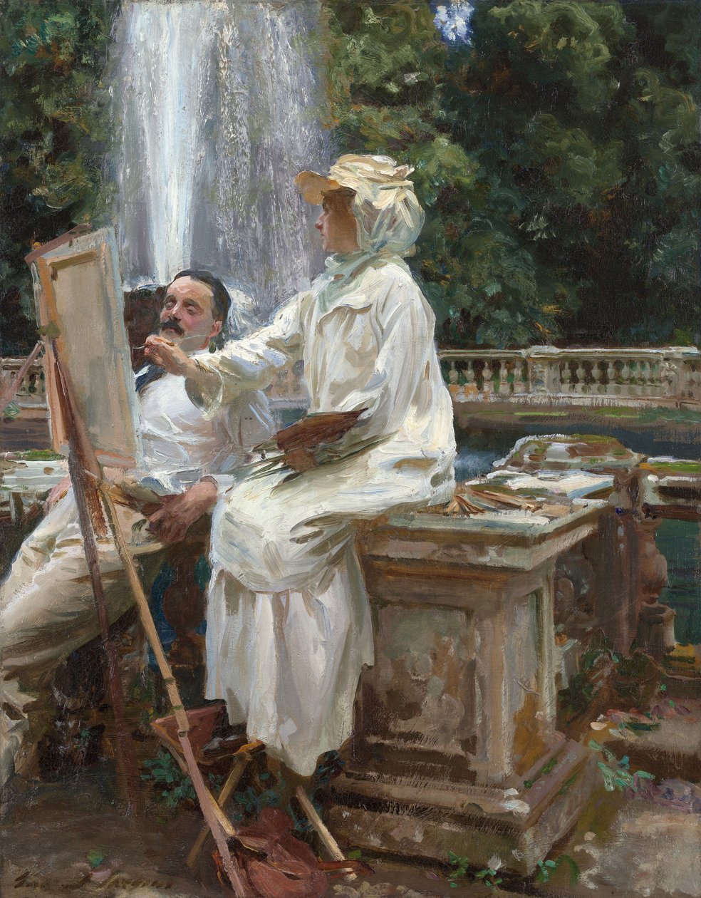 A szökőkút, Villa Torlonia, Frascati, Olaszország alkotó: John Singer Sargent