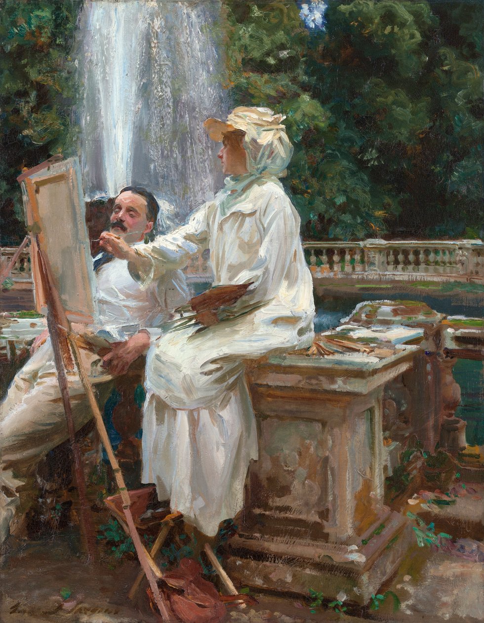A szökőkút, Villa Torlonia, Frascati, Olaszország, 1907. alkotó: John Singer Sargent