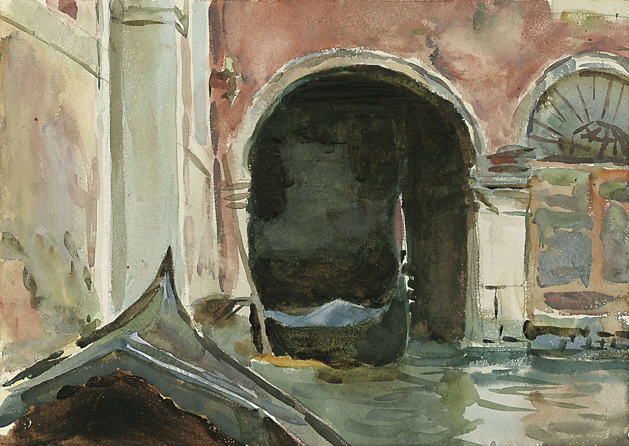 Velencei csatorna (akvarell és ceruza) alkotó: John Singer Sargent