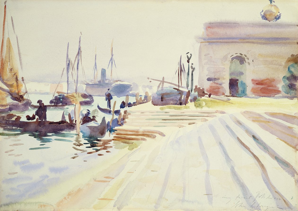 Velence (wc grafit felett, papíron) alkotó: John Singer Sargent
