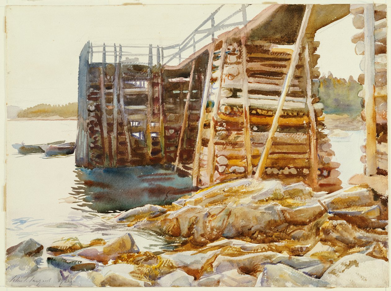 Wharf at Ironbound, 1922 alkotó: John Singer Sargent
