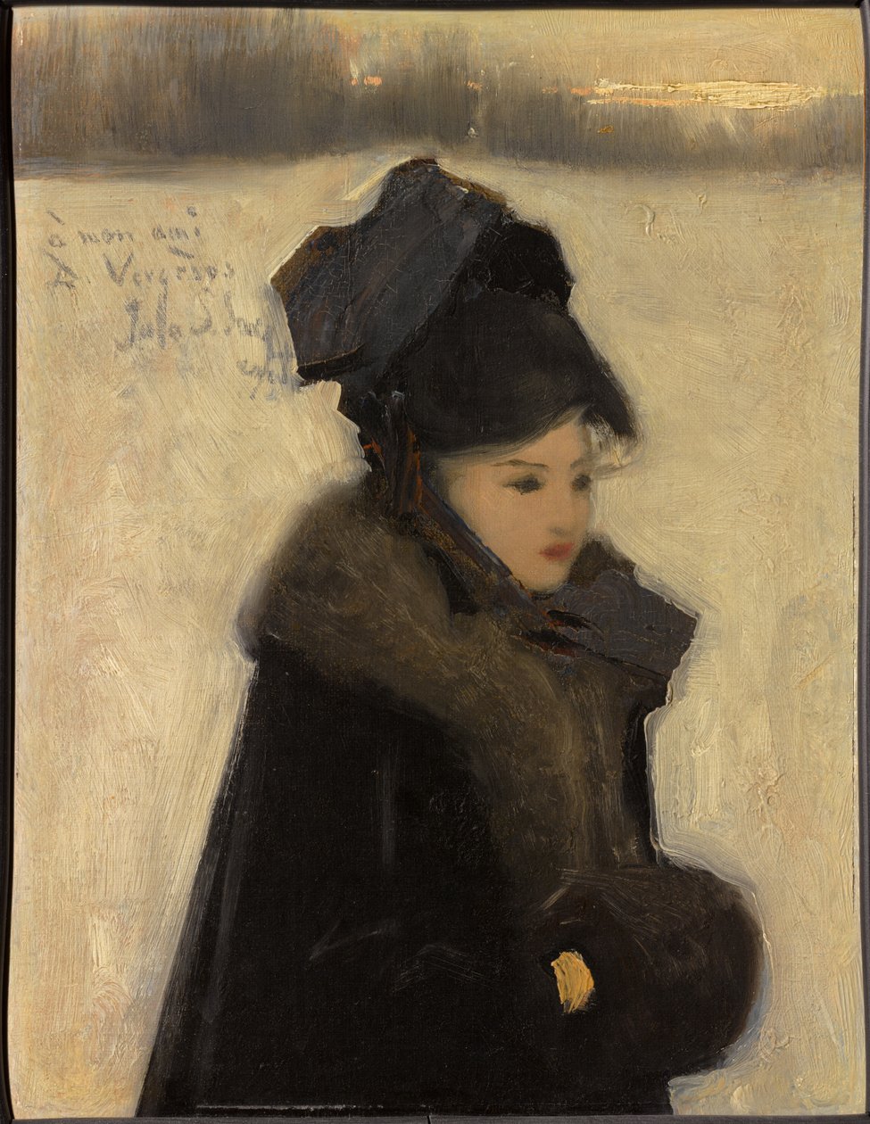 Nő prémekkel alkotó: John Singer Sargent