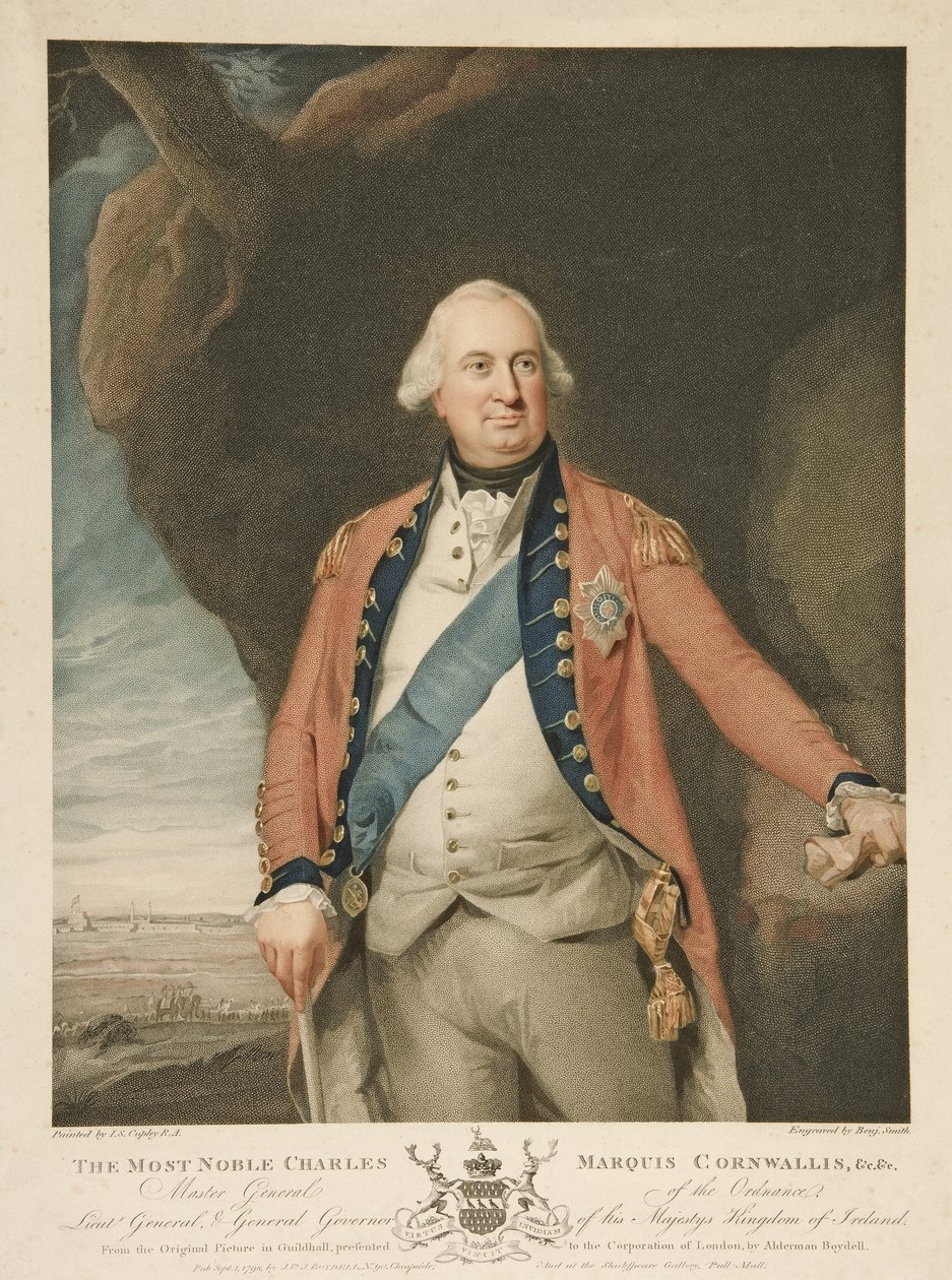 A legnemesebb Charles Marquis Cornwallis, kocsma. 1798 (színes metszet) alkotó: John Singleton (after) Copley