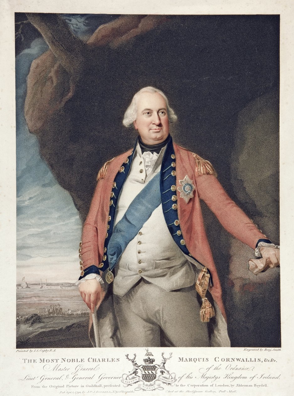 A legnemesebb Charles Marquis Cornwallis, kocsma. 1798 (színes metszet) alkotó: John Singleton (after) Copley