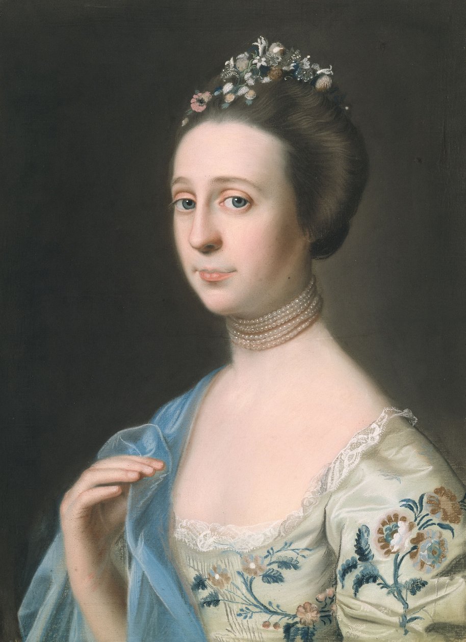 Mrs. Henry Hill (Anna Barrett), 1765-1770 körül (pasztell, vászonra ragasztott papíron) alkotó: John Singleton Copley