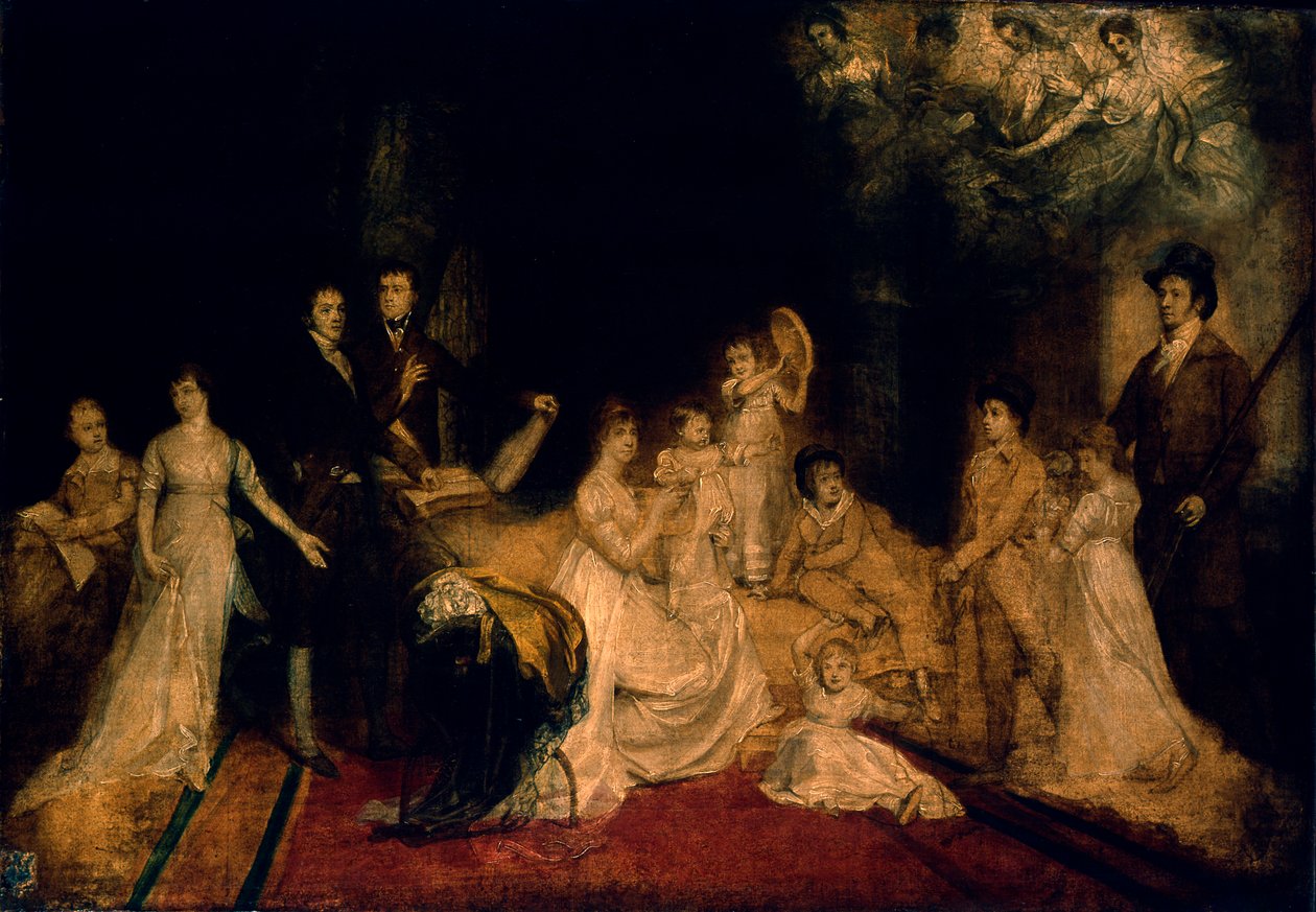Vázlat a Knatchbull családról Mersham-le-Hatchban, Kentben, 1800-03 alkotó: John Singleton Copley
