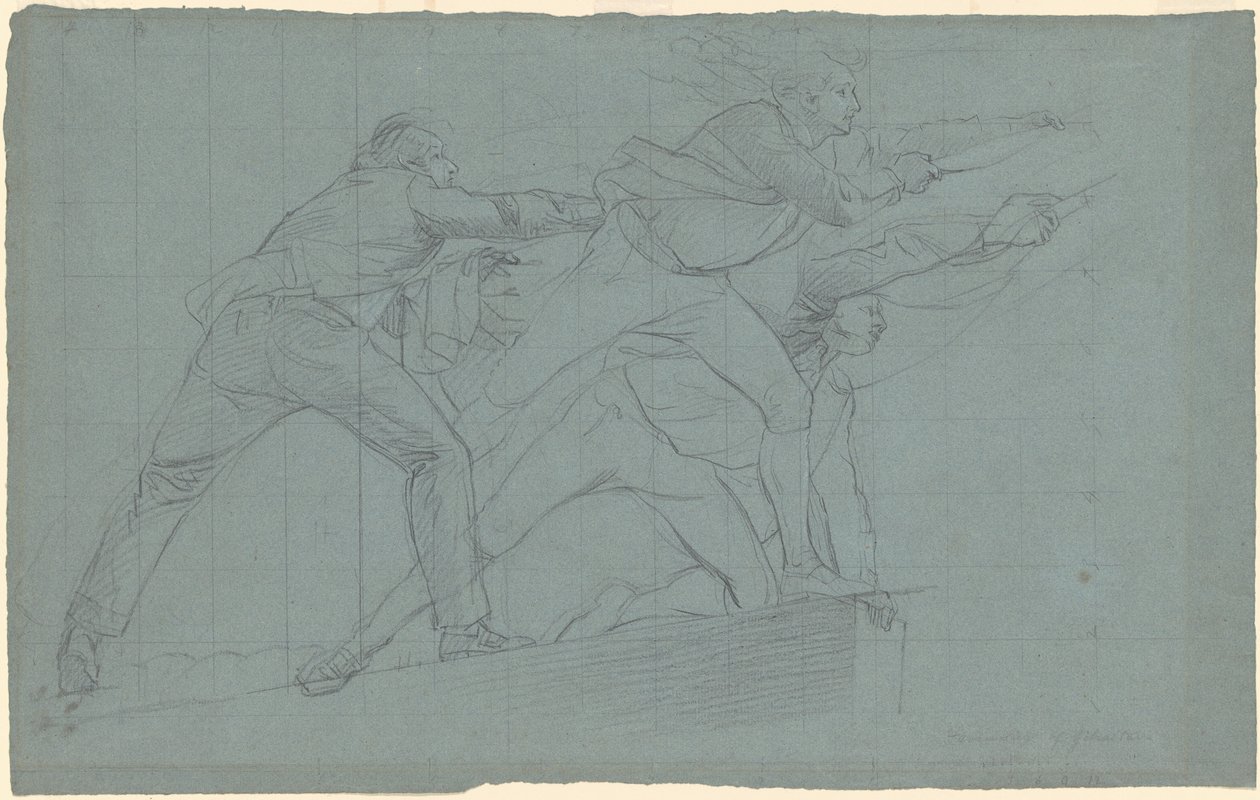 Tanulmány a "The Defeat of the Lebegő akkumulátorok Gibraltáron" című tanulmányához alkotó: John Singleton Copley