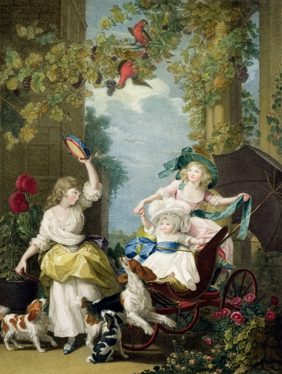 Mária (1776-1857), Zsófia (1777-1848) és Amália (1783-1810) hercegnők, Francesco Bartolozzi (1727-1815) metszete, a művész kiadója, 1792 (stiffle-metszet). alkotó: John Singleton Copley