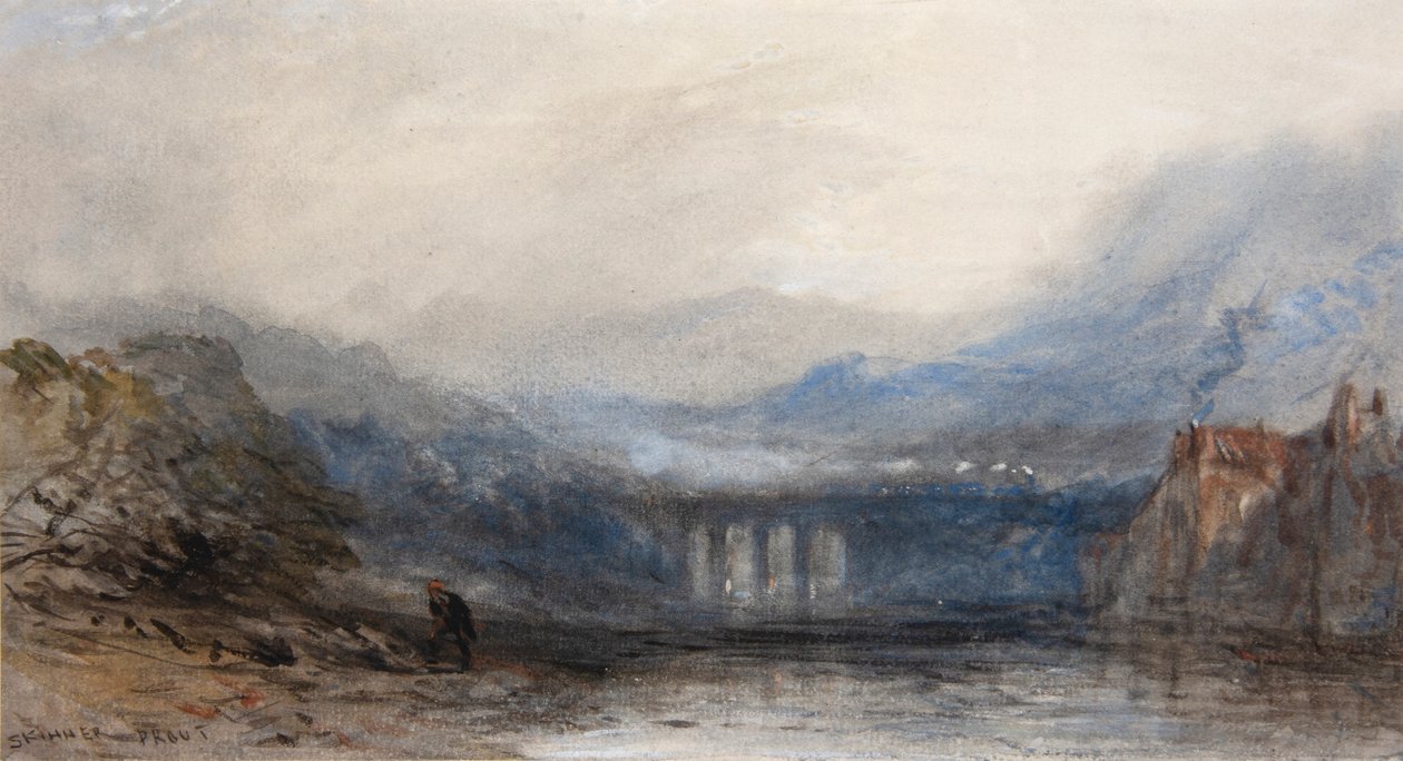 Eső, gőz és sebesség; A vasúti viadukt (akvarell) alkotó: John Skinner Prout