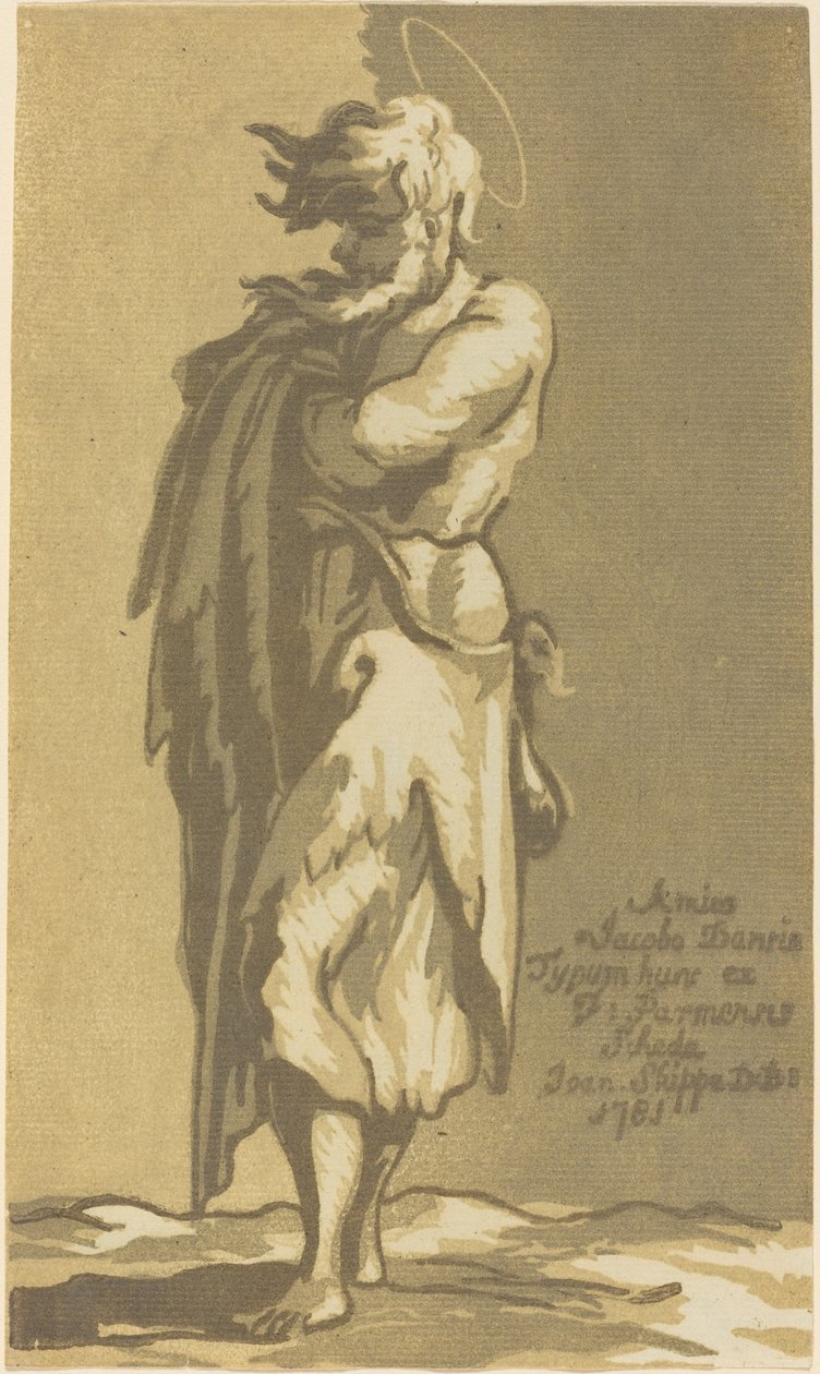 Férfi szent álló, összefont karokkal, balra néz alkotó: John Skippe after Parmigianino
