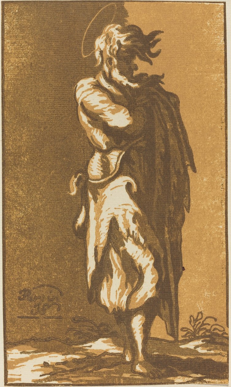 Férfi szent álló karokkal, jobbra néz alkotó: John Skippe after Parmigianino