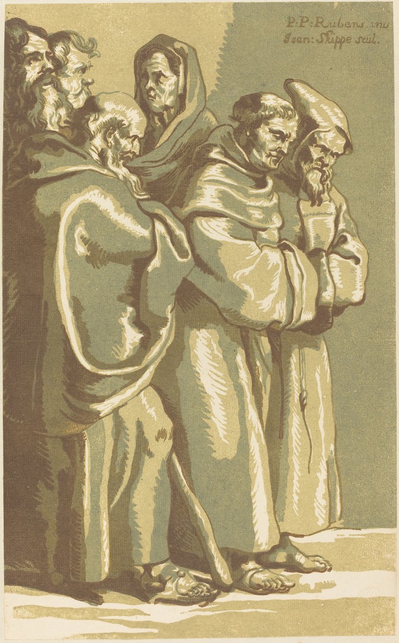 Egy csoport szerzetes és egy nő alkotó: John Skippe after Sir Peter Paul Rubens