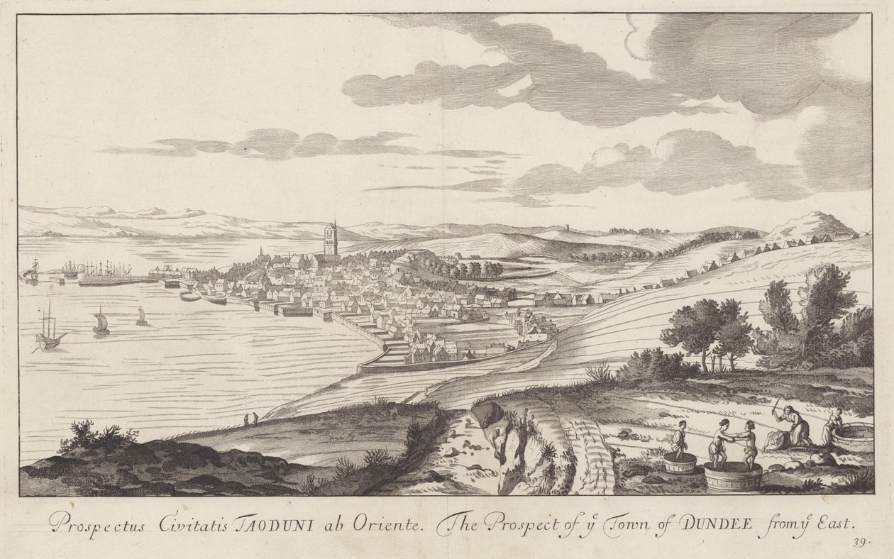 1693-ban készült kép a skóciai Angus állambeli Dundee-ról alkotó: John Slezer