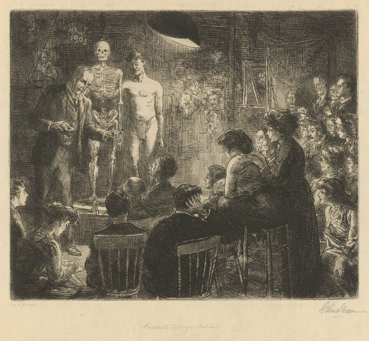 Anschutz az anatómiáról beszél alkotó: John French Sloan