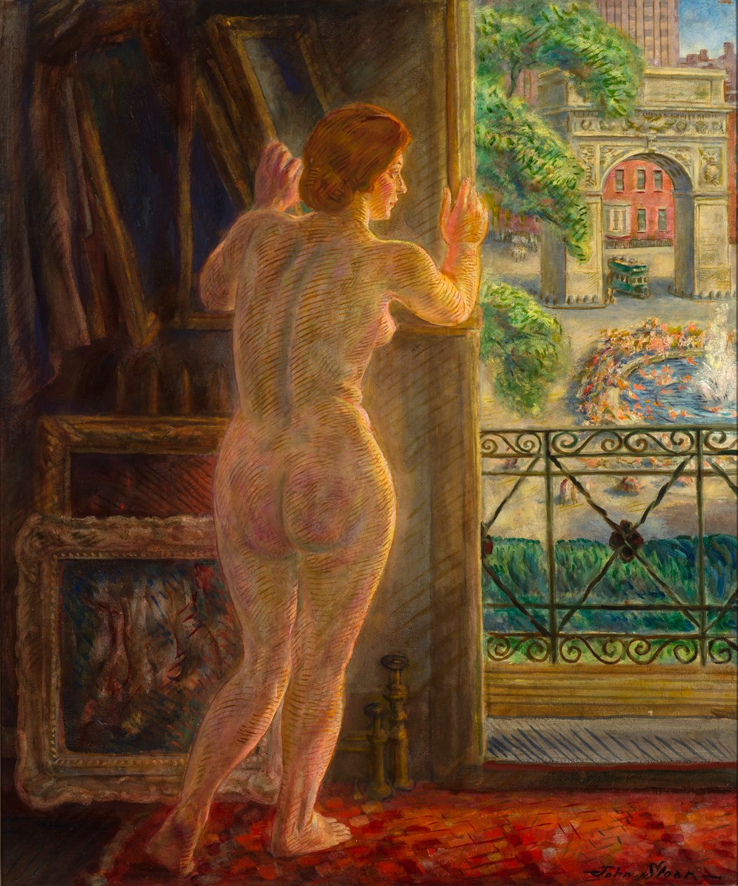 A Washington Square-re néz alkotó: John French Sloan