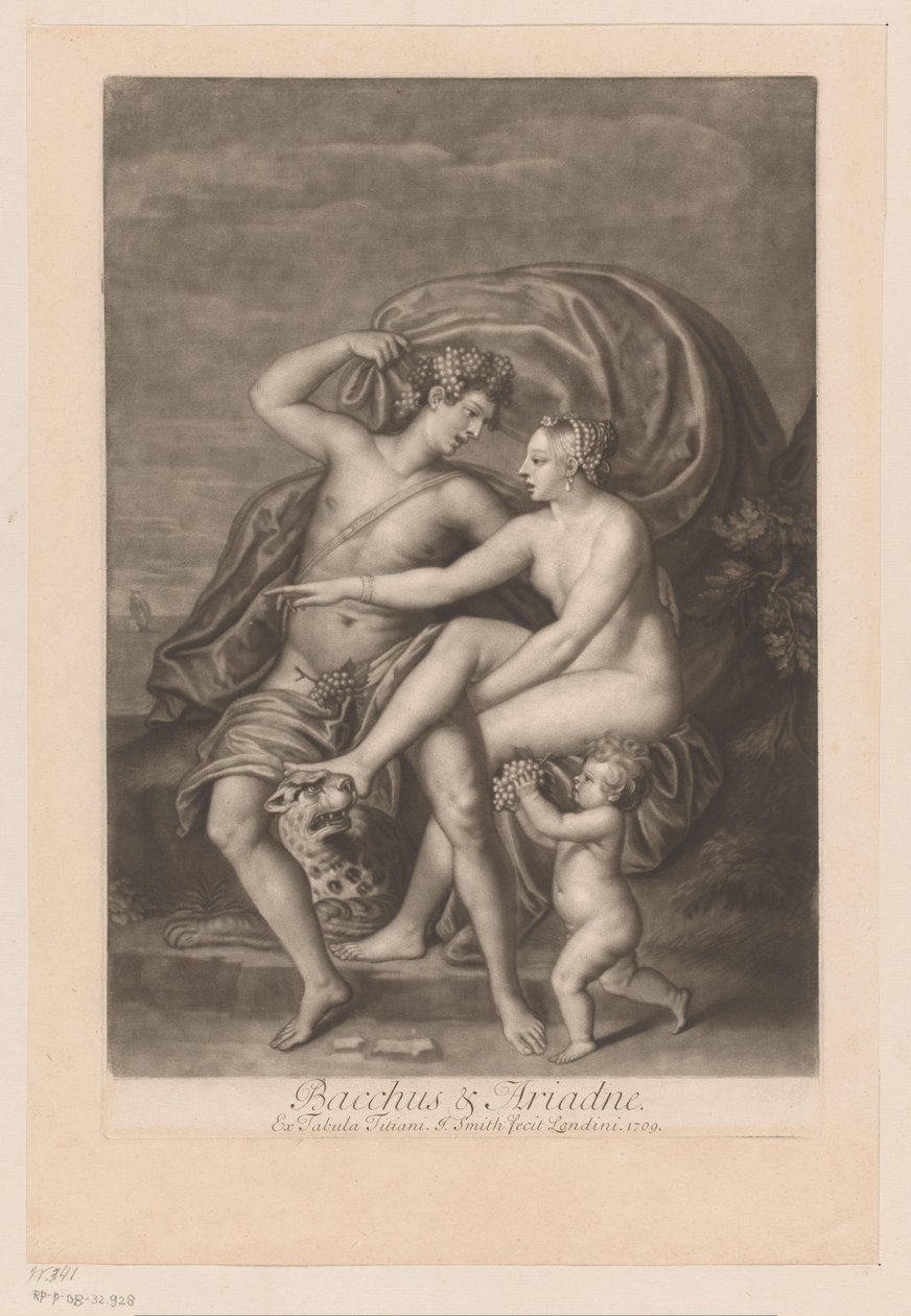Bacchus megtalálja Ariadnét Naxoson Bacchus és Ariadne (cím a tárgyon) Az istenek szerelmei (sorozat címe) Az istenek szerelmei (sorozat címe) alkotó: John Smith