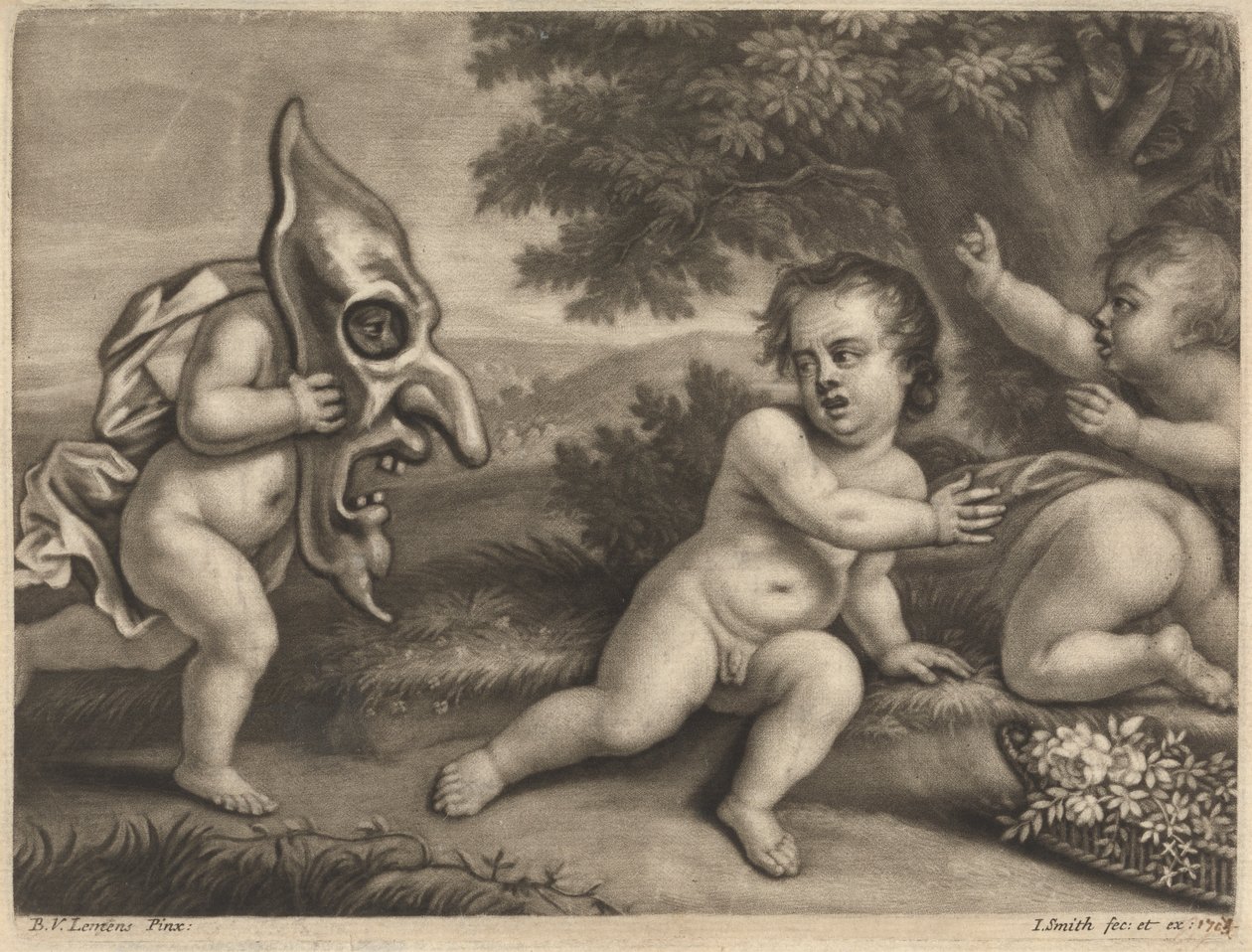 Maszkkal játszó gyerekek alkotó: John Smith
