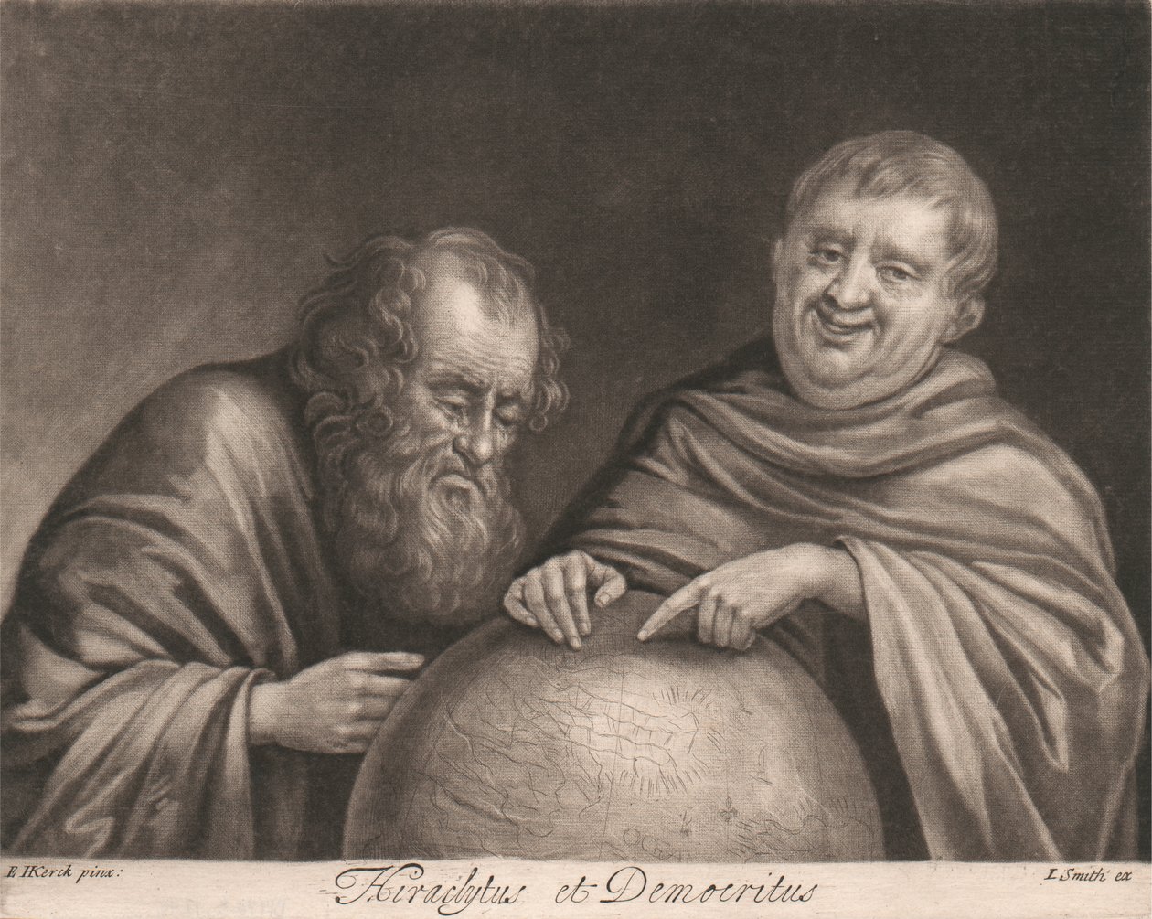 Hérakleitosz és Démokritosz alkotó: John Smith