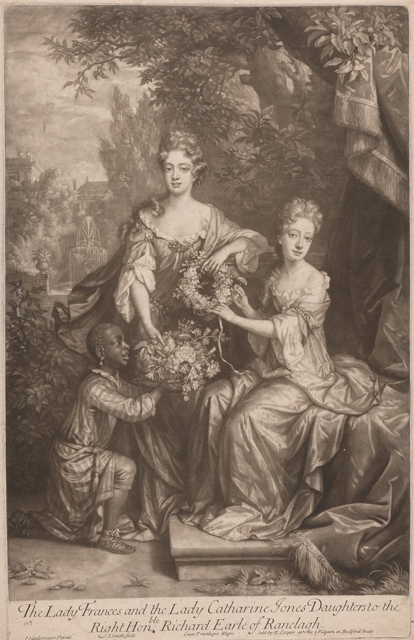 Lady Frances és Lady Catherine Jones lányai jobbra, tisztelt Richard Earl of Ranleagh alkotó: John Smith