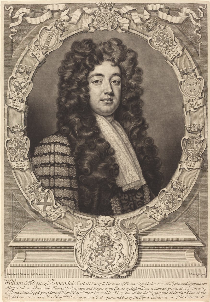 William Johnston, Annandale márki alkotó: John Smith after Sir Godfrey Kneller