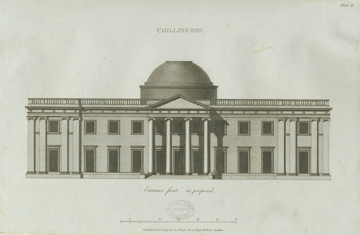 Chillington Hall: metszet alkotó: John Soane