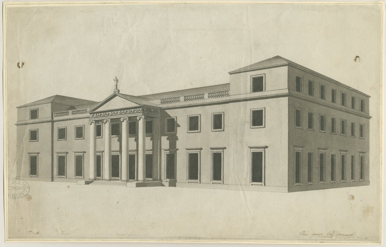 Chillington Hall: toll és mosás rajz, nd [?1780-as évek] alkotó: John Soane