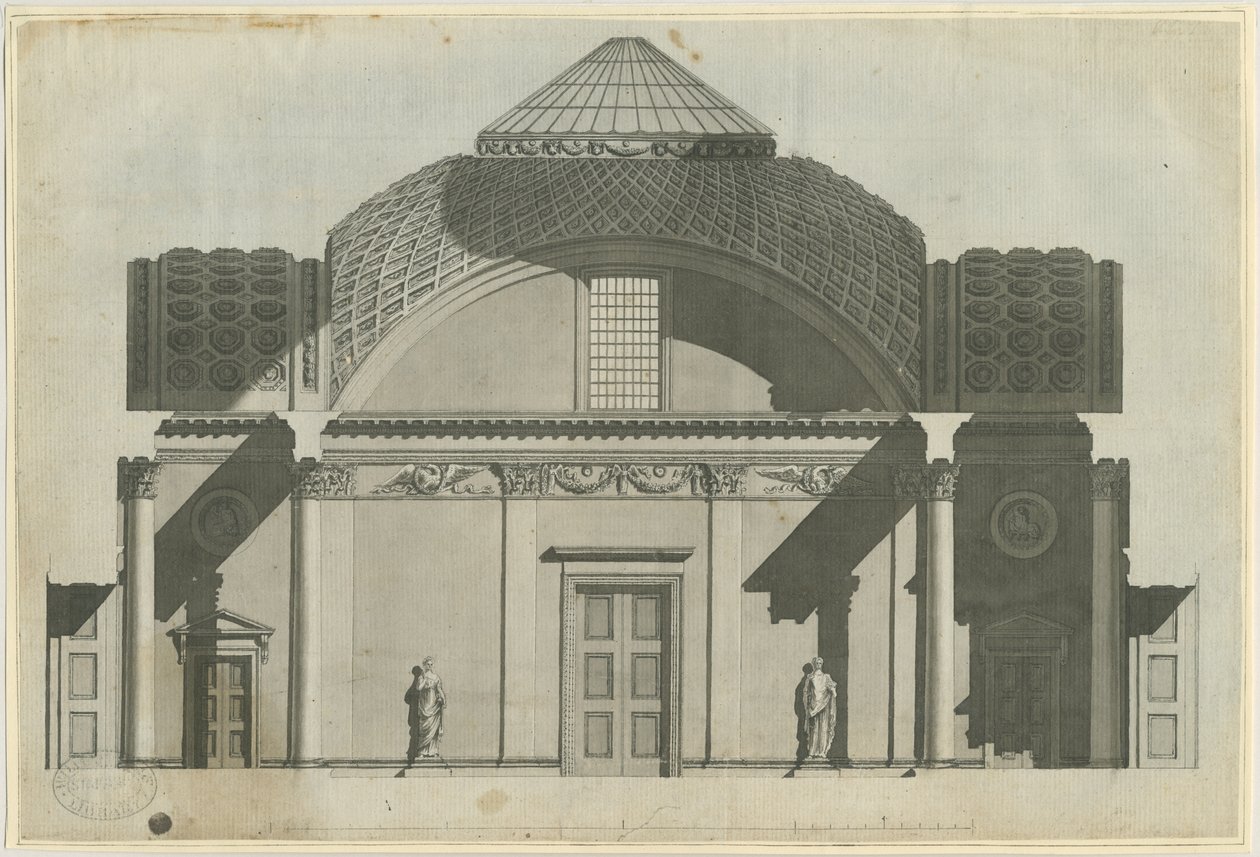 Chillington Hall: szépia rajz, nd [1789] (rajz) alkotó: John Soane