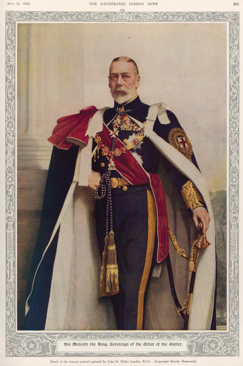 V. György király (1865-1936) a Hagyományőrző Rend uralkodója, a 