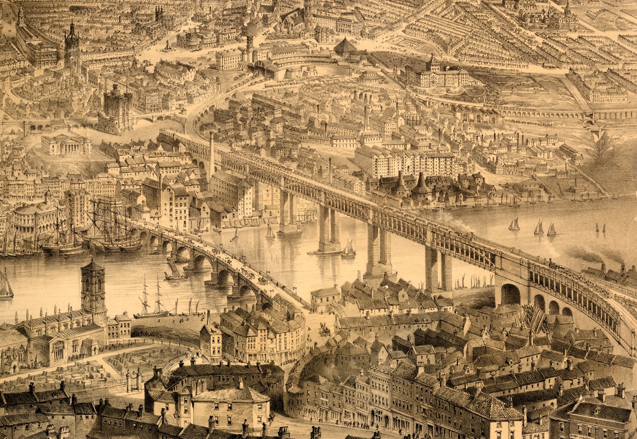Newcastle upon Tyne Viktória királynő uralkodása idején, 1864 alkotó: John Storey