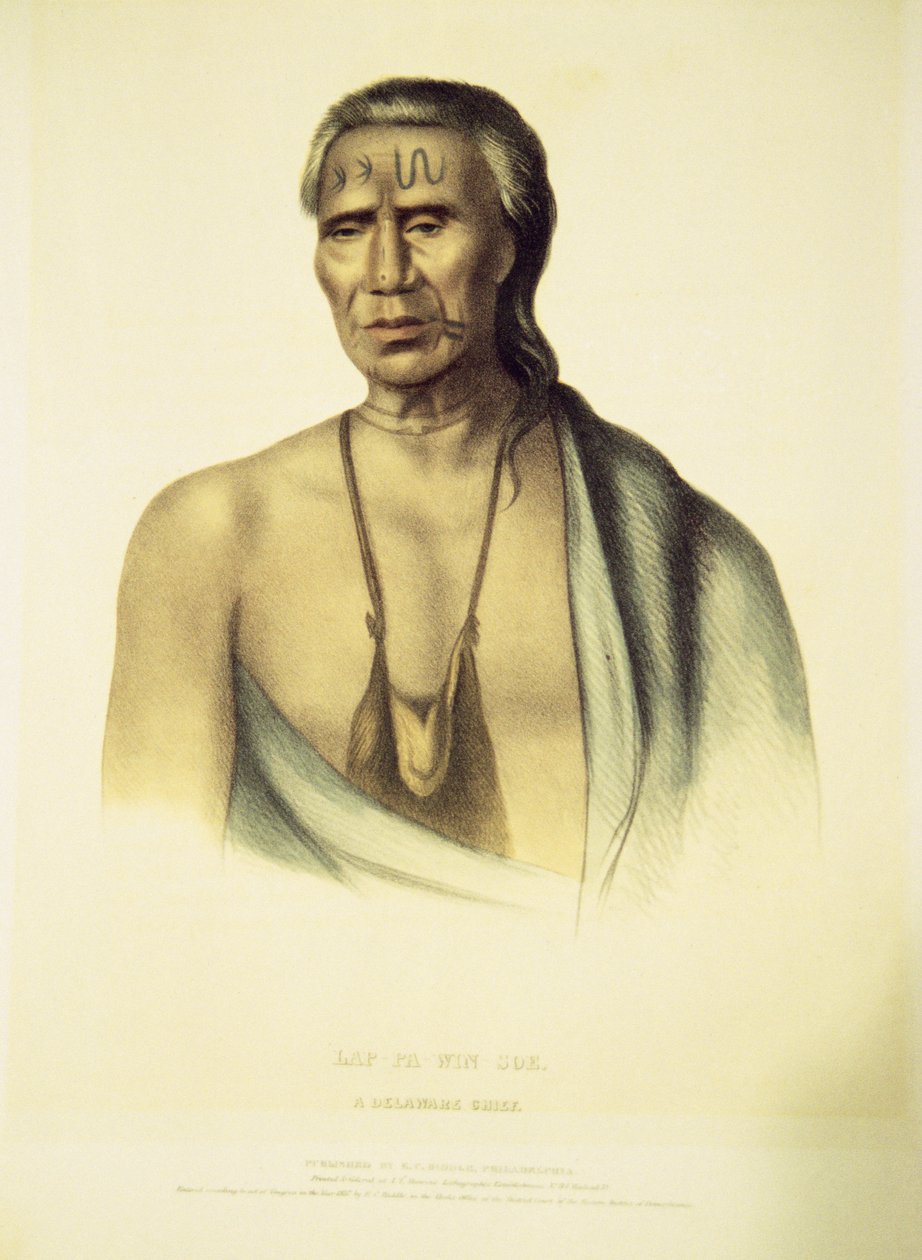 Lap-pa-win-soe portréja, 1837 (kézzel színezett litó) alkotó: John T. Bowen
