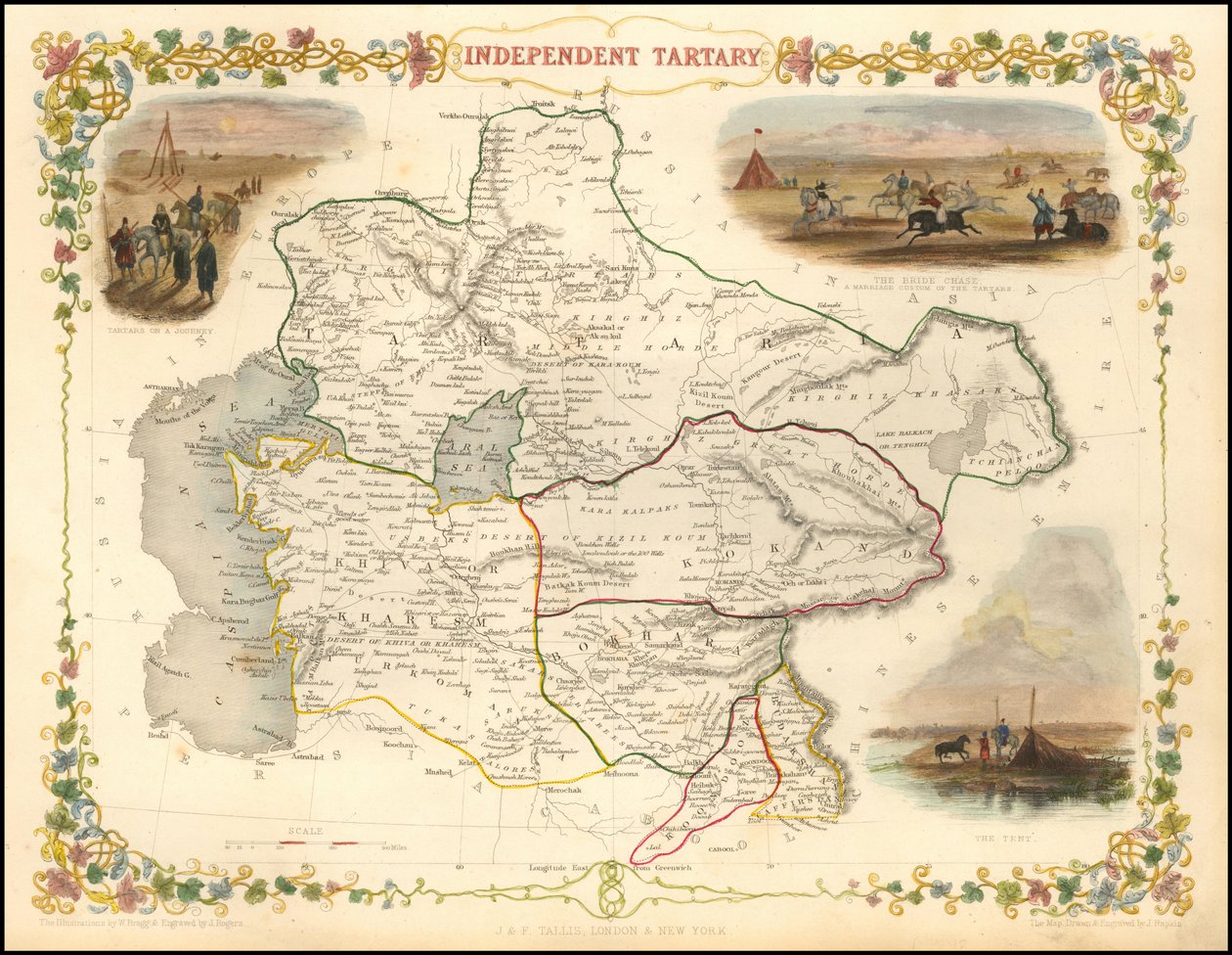 John Tallis 1851-es térképe a Független Tatárföldről alkotó: John Tallis