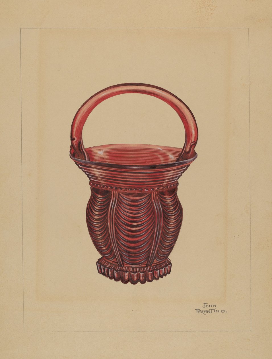 Dísz kiskosár, c. 1936. alkotó: John Tarantino