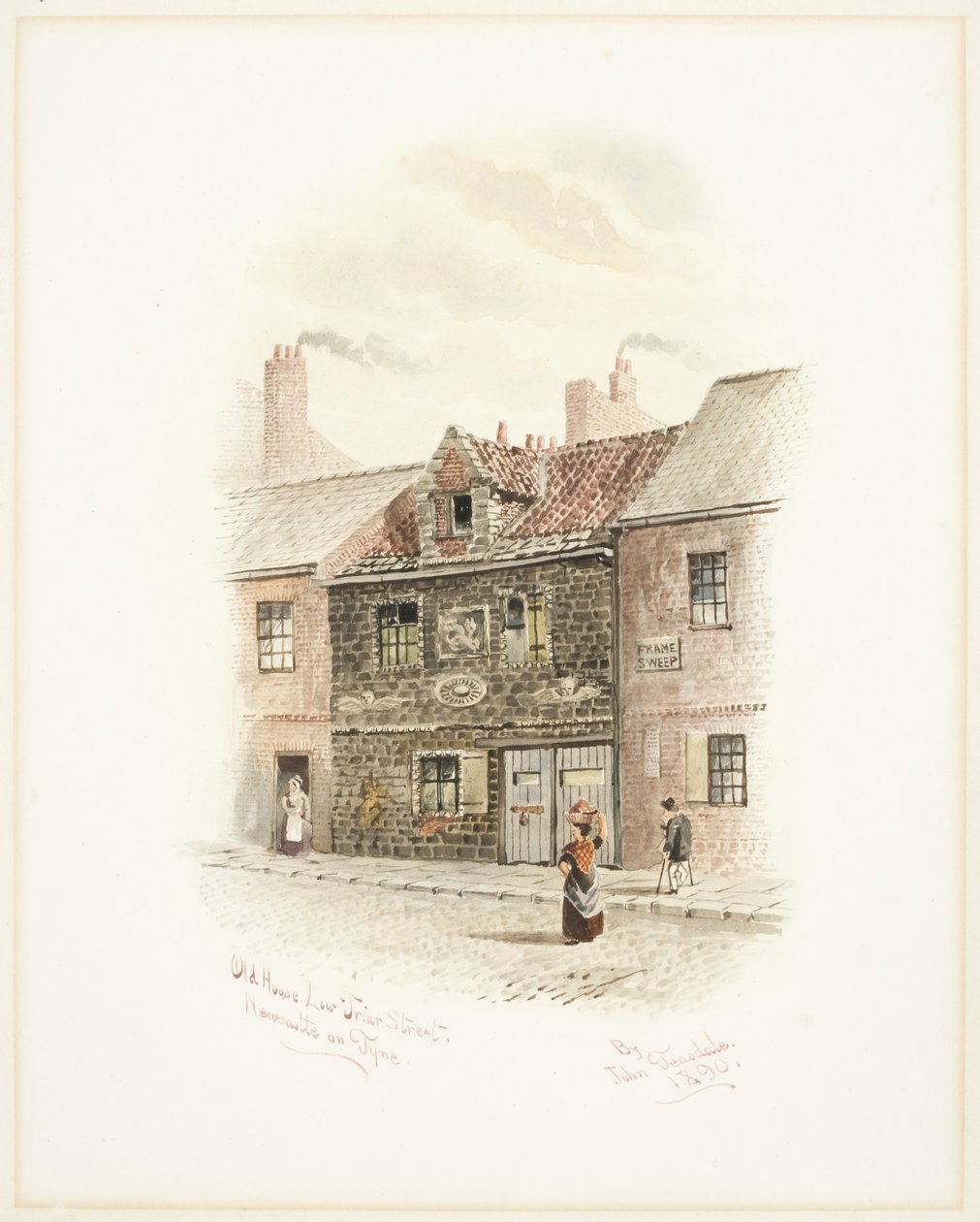 Old House Low Friar Street, Newcastle upon Tyne (testszín) alkotó: John Teasdale